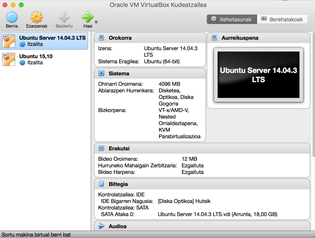 VirtualBox pantaila 1
