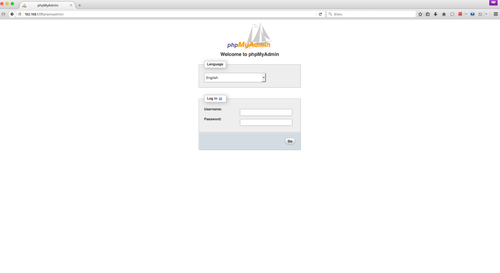 phpmyadmin pantailaren argazkia