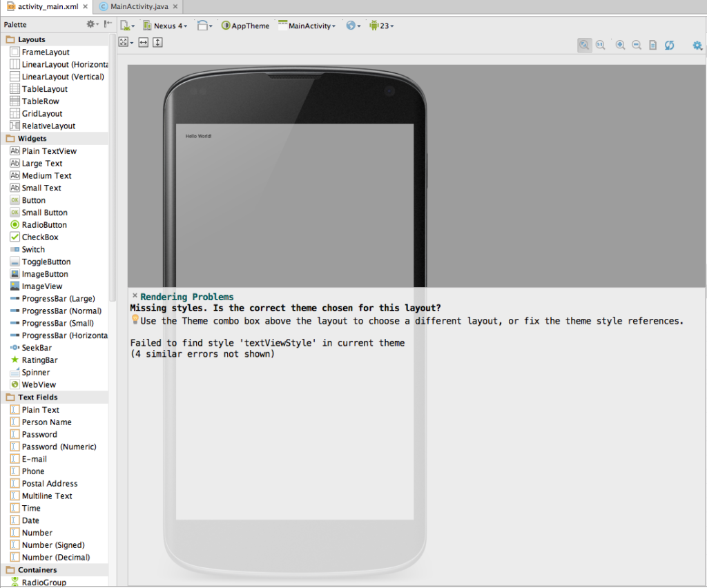 AndroidStudioRenderingProblems