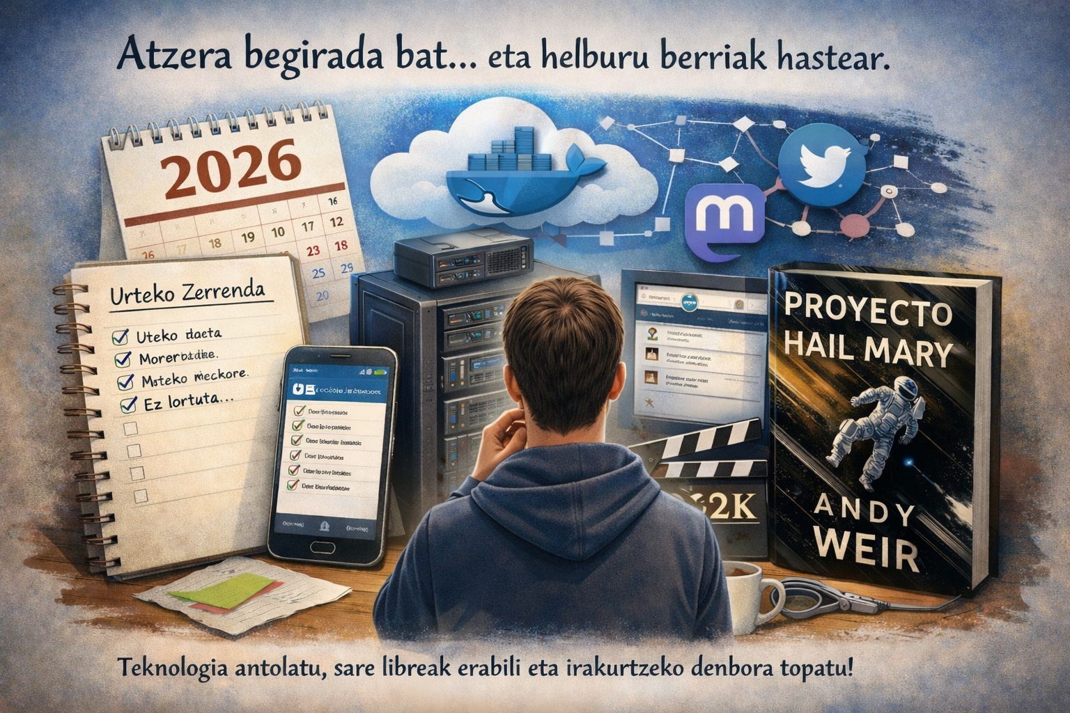 Pertsona bat egutegi bateri begira.